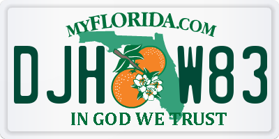 FL license plate DJHW83