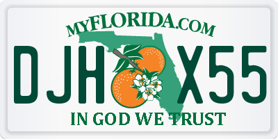 FL license plate DJHX55