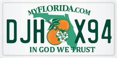 FL license plate DJHX94