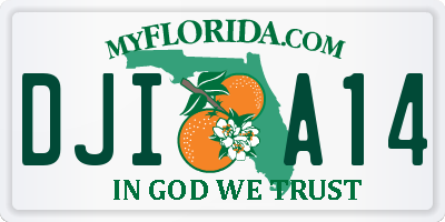 FL license plate DJIA14