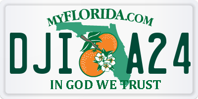 FL license plate DJIA24