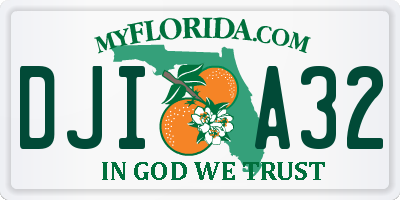 FL license plate DJIA32