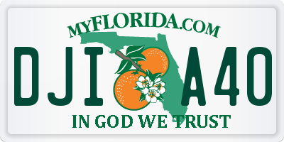 FL license plate DJIA40