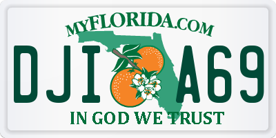 FL license plate DJIA69