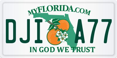 FL license plate DJIA77