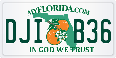 FL license plate DJIB36