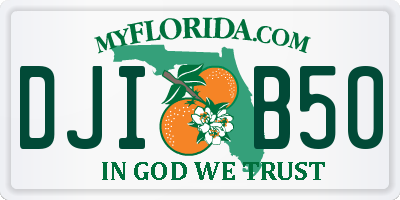 FL license plate DJIB50