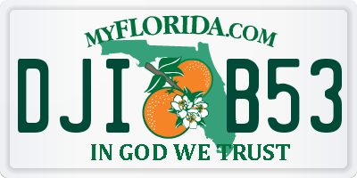 FL license plate DJIB53
