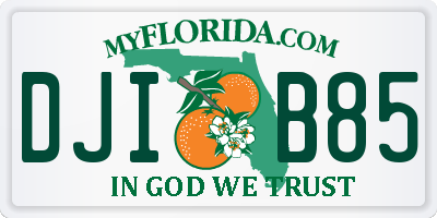 FL license plate DJIB85
