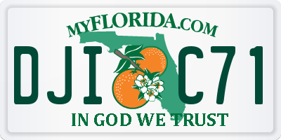 FL license plate DJIC71