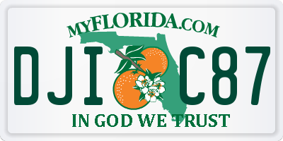 FL license plate DJIC87