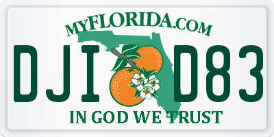 FL license plate DJID83