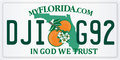 FL license plate DJIG92