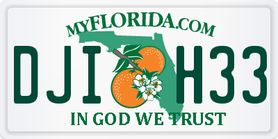 FL license plate DJIH33