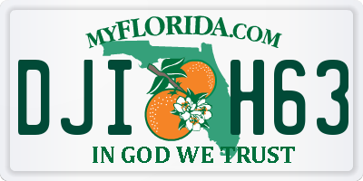 FL license plate DJIH63