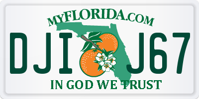 FL license plate DJIJ67