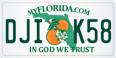 FL license plate DJIK58