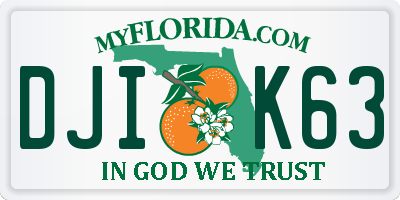 FL license plate DJIK63