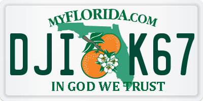 FL license plate DJIK67