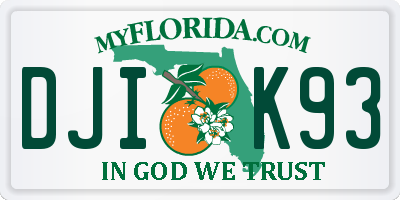 FL license plate DJIK93