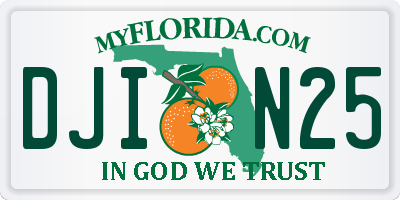 FL license plate DJIN25