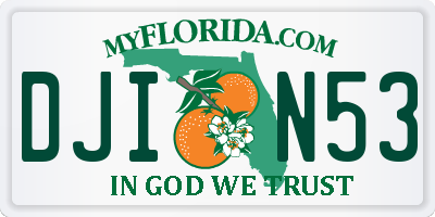 FL license plate DJIN53