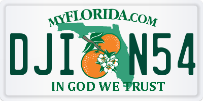 FL license plate DJIN54