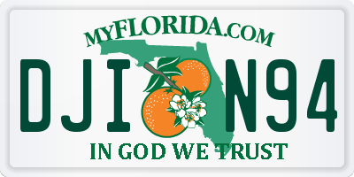 FL license plate DJIN94