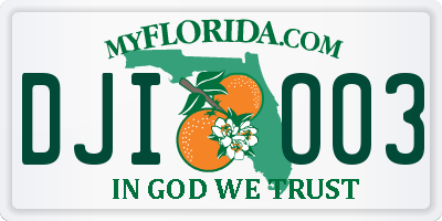FL license plate DJIO03