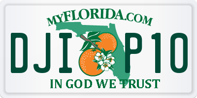 FL license plate DJIP10