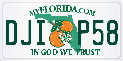 FL license plate DJIP58