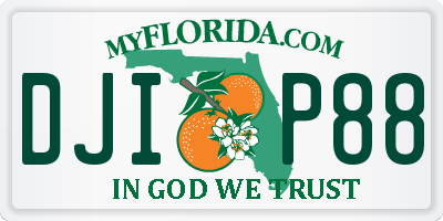 FL license plate DJIP88