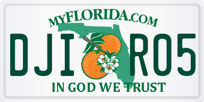 FL license plate DJIR05