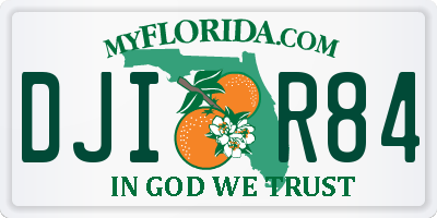 FL license plate DJIR84