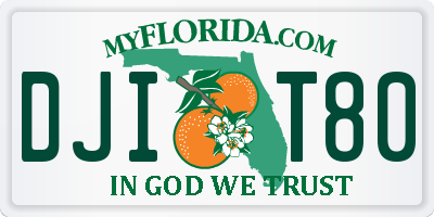 FL license plate DJIT80