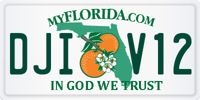 FL license plate DJIV12