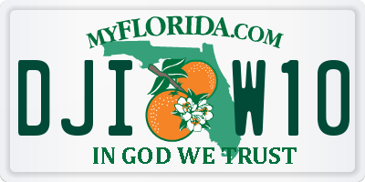 FL license plate DJIW10