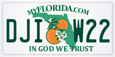 FL license plate DJIW22