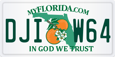 FL license plate DJIW64