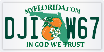 FL license plate DJIW67