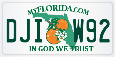 FL license plate DJIW92
