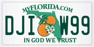 FL license plate DJIW99