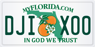 FL license plate DJIX00