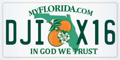 FL license plate DJIX16