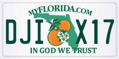 FL license plate DJIX17