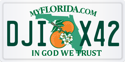 FL license plate DJIX42