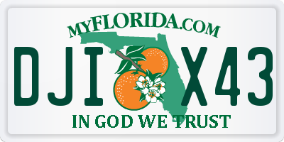 FL license plate DJIX43