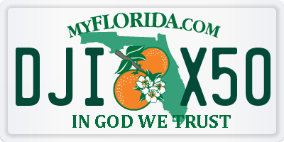FL license plate DJIX50