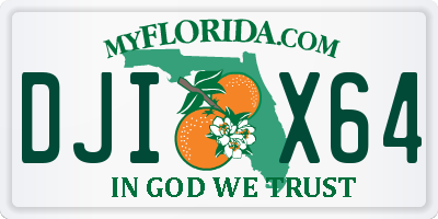 FL license plate DJIX64