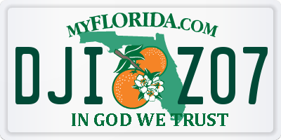 FL license plate DJIZ07